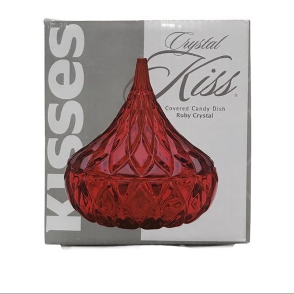 Godinger Red Hershey’s KISS Crystal Candy Dish NWT - Picture 2 of 3